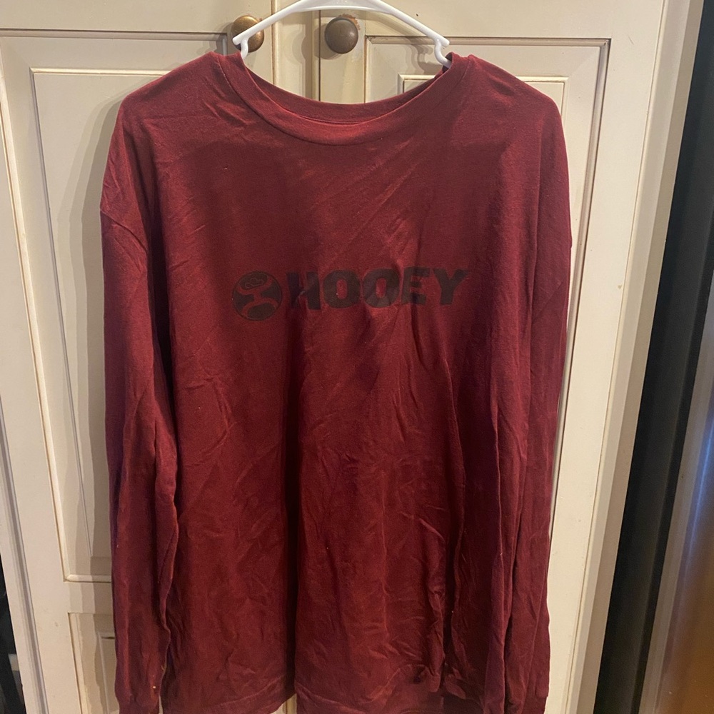 Hooey Maroon Long Sleeve Tee NWOT
